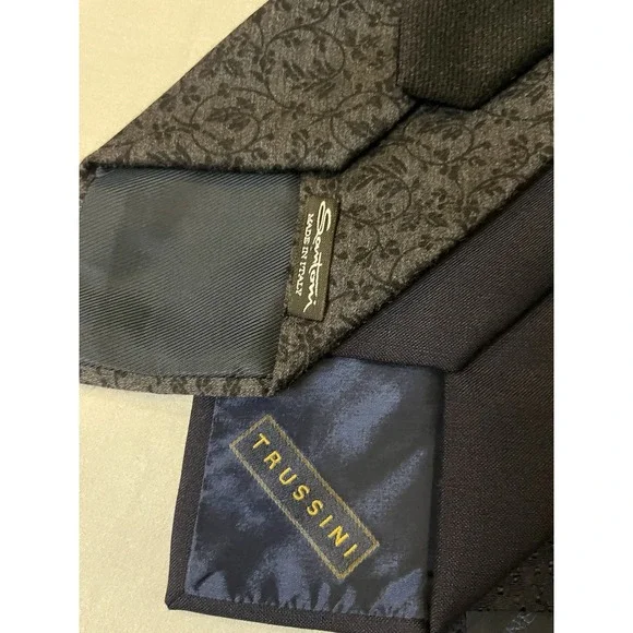 Designer Tie Lot Of 7 Trussini Donna Karen Rene Lezard Santoni Banana Republic